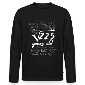 225 Jahre Alt Wurzel Mathematiker 15 Jahre - Männer Premium Bio Langarmshirt - Schwarz - Vorne - Nico (187cm)