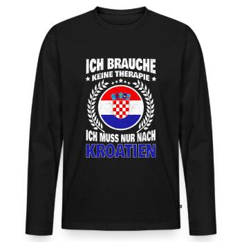 Kroatien Urlaub Reise Meer Spruch - Männer Premium Bio Langarmshirt - Schwarz - Vorne - Nico (187cm)