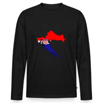 Croatia flag map travel vacation - Men's Premium Organic Long Sleeve Shirt - black - Front - Nico (187cm)
