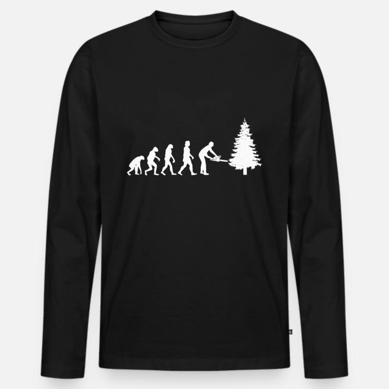 Baumfäller Motorsäge Kettensäge Evolution - Männer Premium Bio Langarmshirt - Schwarz