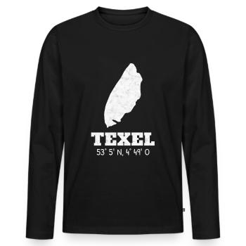 Texel Netherlands Holland island coordinates - Men's Premium Organic Long Sleeve Shirt - black - Front - Nico (187cm)