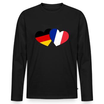 France and Germany heart Paris vacation trip - Men's Premium Organic Long Sleeve Shirt - black - Front - Nico (187cm)