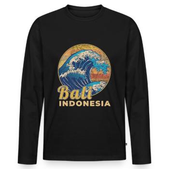Indonesien Bali Urlaub Reise Geschenk - Männer Premium Bio Langarmshirt - Schwarz - Vorne - Nico (187cm)