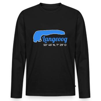 Langeoog coordinates North Sea Island Holiday - Men's Premium Organic Long Sleeve Shirt - black - Front - Nico (187cm)