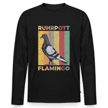 Ruhrpott Flamingo Ruhrgebiet Stadttaube Taube - Männer Premium Bio Langarmshirt - Schwarz - Vorne - Nico (187cm)