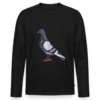 Pigeon pigeon carrier pigeon gift - Men's Premium Organic Long Sleeve Shirt - black - Front - Nico (187cm)