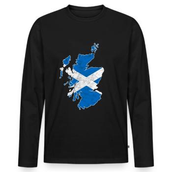 Scotland map Scottish flag Scotland - Men's Premium Organic Long Sleeve Shirt - black - Front - Nico (187cm)