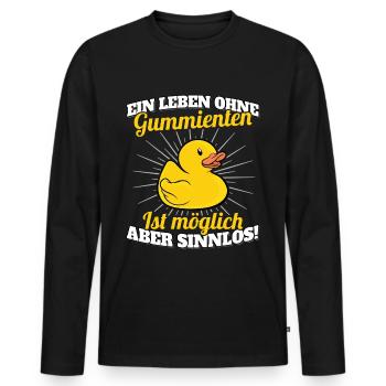 Ein Leben ohne Gummienten? Badespielzeug Badewanne - Männer Premium Bio Langarmshirt - Schwarz - Vorne - Nico (187cm)