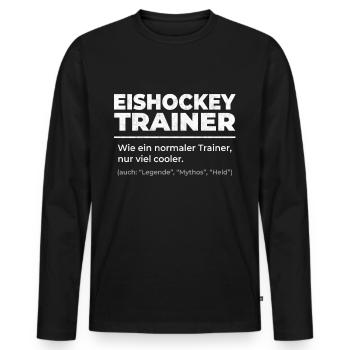 Eishockey Trainer Coach Eishockeyspieler Geschenk - Männer Premium Bio Langarmshirt - Schwarz - Vorne - Nico (187cm)