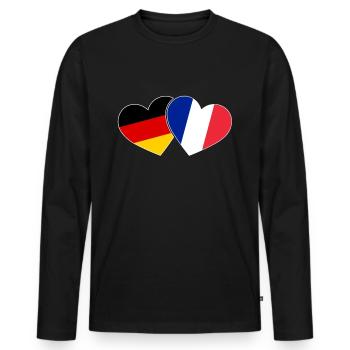 Voyage de vacances au cœur de la France et de l'Allemagne à Paris - T-shirt manches longues Premium bio Homme - noir - Devant - Nico (187cm)