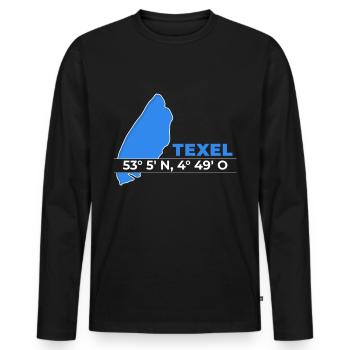 Texel Netherlands Holland island coordinates - Men's Premium Organic Long Sleeve Shirt - black - Front - Nico (187cm)