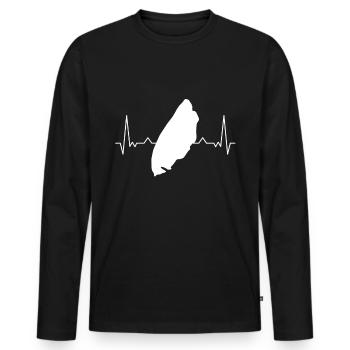Texel Herzschlag Niederlande Holland Insel Geschen - Männer Premium Bio Langarmshirt - Schwarz - Vorne - Nico (187cm)