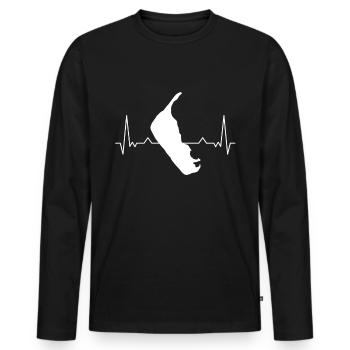 East Frisian Islands - Amrum Heartbeat - Men's Premium Organic Long Sleeve Shirt - black - Front - Nico (187cm)