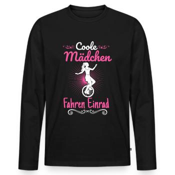 Des filles cool font des monocycles - T-shirt manches longues Premium bio Homme - noir - Devant - Nico (187cm)