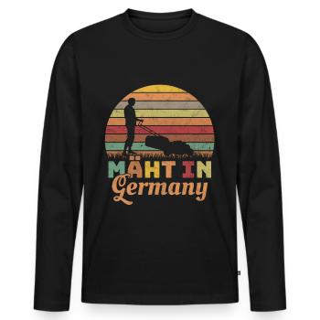 Mäht in Germany Gartenarbeit Landschaftsgärtner - Männer Premium Bio Langarmshirt - Schwarz - Vorne - Nico (187cm)