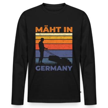 Mäht in Germany Gartenarbeit Landschaftsgärtner - Männer Premium Bio Langarmshirt - Schwarz - Vorne - Nico (187cm)