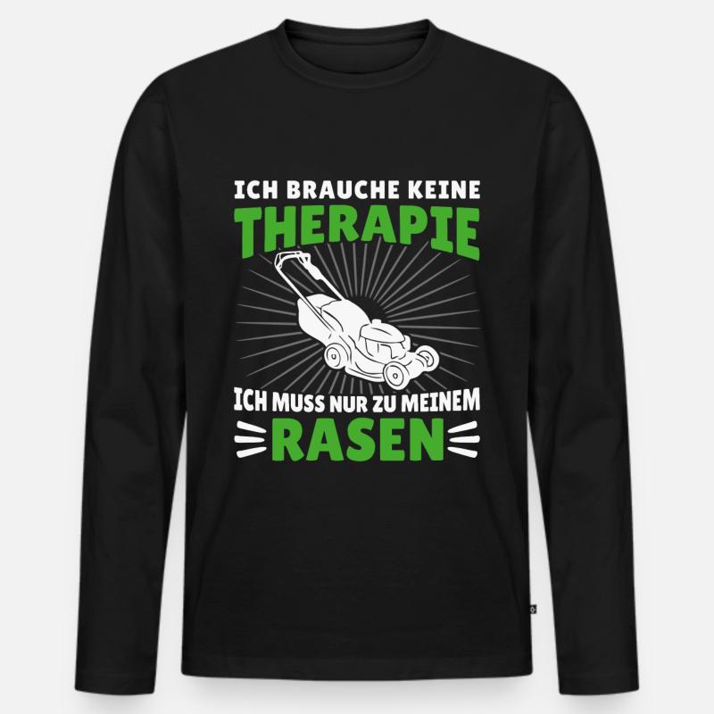 Rasenmäher Gärtner Gärtnerei Gartenarbeit - Männer Premium Bio Langarmshirt - Schwarz