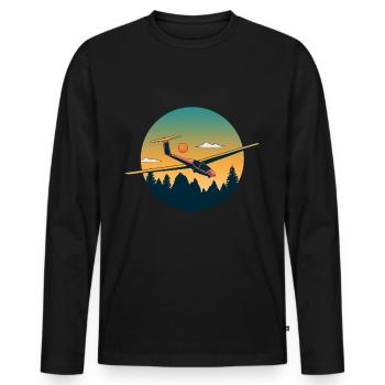 Glider glider glider glider retro vintage - Men's Premium Organic Long Sleeve Shirt - black - Front - Nico (187cm)
