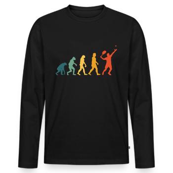 Idée cadeau rétro joueur de tennis évolution tennis - T-shirt manches longues Premium bio Homme - noir - Devant - Nico (187cm)