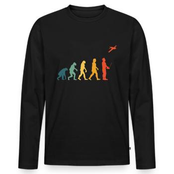 Model airplane evolution retro vintage model airplane - Men's Premium Organic Long Sleeve Shirt - black - Front - Nico (187cm)