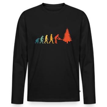 Baumfäller Motorsäge Kettensäge Evolution Retro - Männer Premium Bio Langarmshirt - Schwarz - Vorne - Nico (187cm)