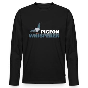 Pigeons Whisperer Pigeon Carrier Pigeon Retro Gift - Men's Premium Organic Long Sleeve Shirt - black - Front - Nico (187cm)