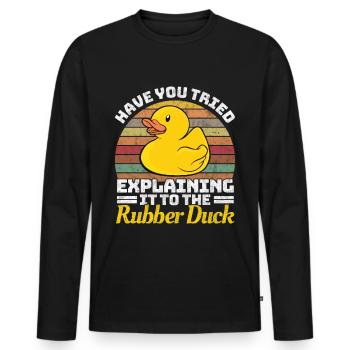 Programmer Programming Duck Rubber Duck - Men's Premium Organic Long Sleeve Shirt - black - Front - Nico (187cm)