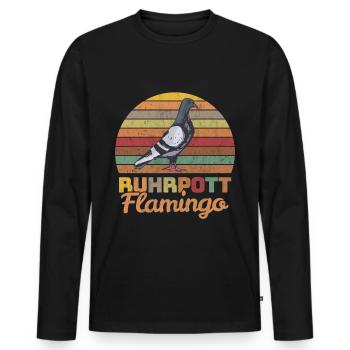 Ruhrpott Flamingo Ruhrgebiet Stadttaube Taube - Men's Premium Organic Long Sleeve Shirt - black - Front - Nico (187cm)