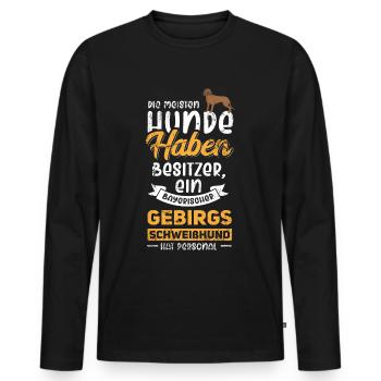 Bayerischer Gebirgsschweisshund BGS Jagdhund - Männer Premium Bio Langarmshirt - Schwarz - Vorne - Nico (187cm)