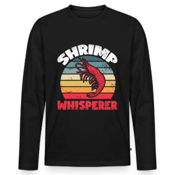 Shrimp Whisperer Shrimp Seafood Prawn - Men's Premium Organic Long Sleeve Shirt - black - Front - Nico (187cm)