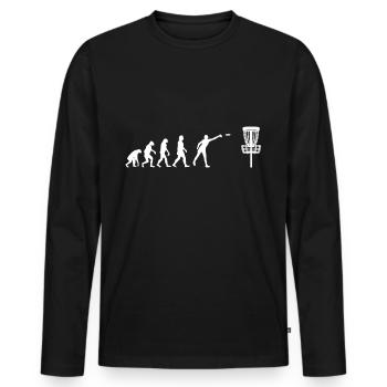 Disc Golf Evolution Disc Golf Player - Men's Premium Organic Long Sleeve Shirt - black - Front - Nico (187cm)
