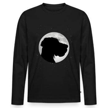 German Wirehaired Pointer Moon Hound Dogs - Men's Premium Organic Long Sleeve Shirt - black - Front - Nico (187cm)