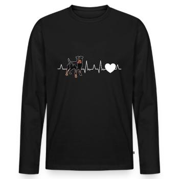 Allemand Jagdterrier Heartbeat Hound Chiens Ge - T-shirt manches longues Premium bio Homme - noir - Devant - Nico (187cm)