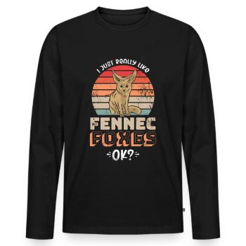 I just really like Fennec Foxes Desert Fox Fox - Men's Premium Organic Long Sleeve Shirt - black - Front - Nico (187cm)
