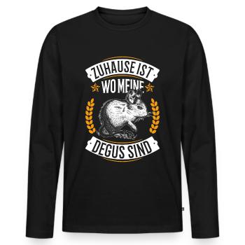 Zuhause ist wo meine Degus sind Degu Geschenk - Männer Premium Bio Langarmshirt - Schwarz - Vorne - Nico (187cm)