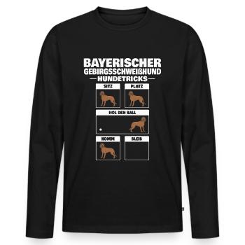 Bayerischer Gebirgsschweisshund Tricks BGS - Männer Premium Bio Langarmshirt - Schwarz - Vorne - Nico (187cm)