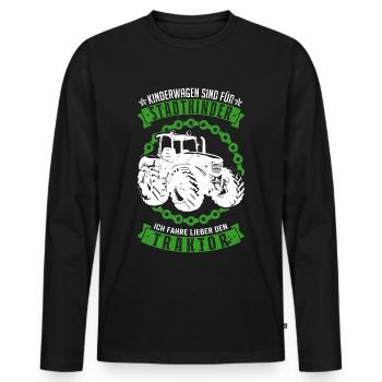Traktor fahren Traktorfahrer Landwirt Bauer - Männer Premium Bio Langarmshirt - Schwarz - Vorne - Nico (187cm)