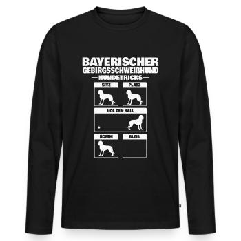 Bayerischer Gebirgsschweisshund Tricks BGS - Männer Premium Bio Langarmshirt - Schwarz - Vorne - Nico (187cm)