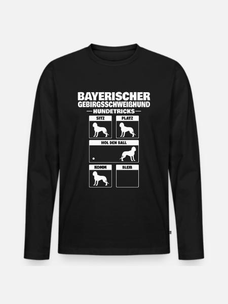Bayerischer Gebirgsschweisshund Tricks BGS - Männer Premium Bio Langarmshirt - Schwarz