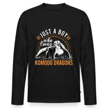 J'aime vraiment Komodo Dragons Komodo Dragon - T-shirt manches longues Premium bio Homme - noir - Devant - Nico (187cm)