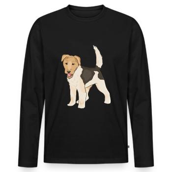 Foxterrier Drahthaar Glatthaar Hund Geschenkidee - Männer Premium Bio Langarmshirt - Schwarz - Vorne - Nico (187cm)
