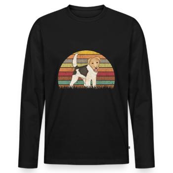 Foxterrier Vintage Drahthaar-Foxterrier Geschenk - Männer Premium Bio Langarmshirt - Schwarz - Vorne - Nico (187cm)