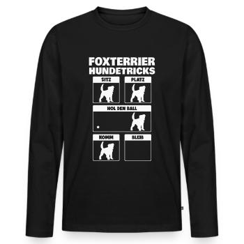 Foxterrier Hundetricks Drahthaar-Foxterrier - Männer Premium Bio Langarmshirt - Schwarz - Vorne - Nico (187cm)