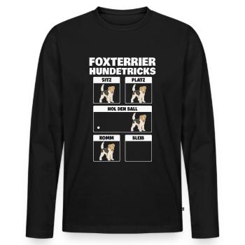 Foxterrier Hundetricks Drahthaar-Foxterrier - Männer Premium Bio Langarmshirt - Schwarz - Vorne - Nico (187cm)