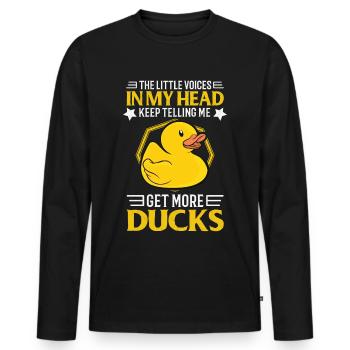 Gummienten Badeenten Quitscheente Sammler Spruch - Männer Premium Bio Langarmshirt - Schwarz - Vorne - Nico (187cm)