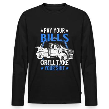 Abschleppwagenfahrer Abschleppwagen Tow Truck - Männer Premium Bio Langarmshirt - Schwarz - Vorne - Nico (187cm)