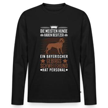 Bayerischer Gebirgsschweisshund BGS Jagdhund - Männer Premium Bio Langarmshirt - Schwarz - Vorne - Nico (187cm)