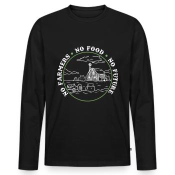 Agriculteur disant tracteur tracteur agriculteur Gesche - T-shirt manches longues Premium bio Homme - noir - Devant - Nico (187cm)