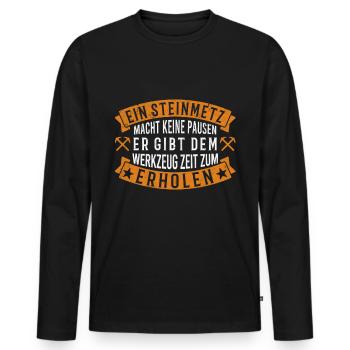 Steinmetz Steinmetzmeister Bildhauer Bildhauerei - Männer Premium Bio Langarmshirt - Schwarz - Vorne - Nico (187cm)