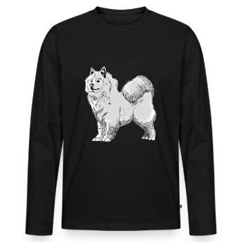 Samoyed sled dog Samoyed gift - Men's Premium Organic Long Sleeve Shirt - black - Front - Nico (187cm)